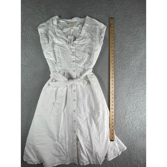 Hope & Henry Dress Women 8 White Boho Cottagecore Eyelet Lace Sleeveless NWT - Picture 4 of 8